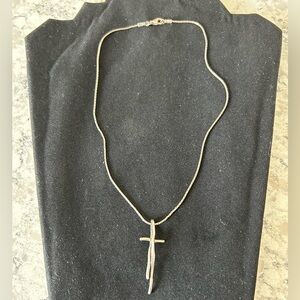 Silpada Sterling Silver 926 "Great Impressions" Cross Pendant Necklace